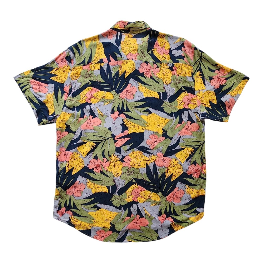 Vintage 80s 90s GUESS by Georges Marciano Medium Hawaiian Shirt Aloha Floral - Picture 2 of 10